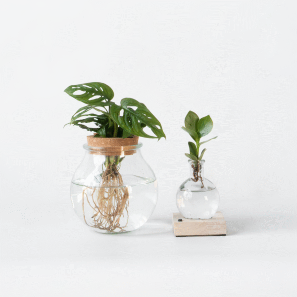 Hydro Duo | Monstera & Clusia in Glass
